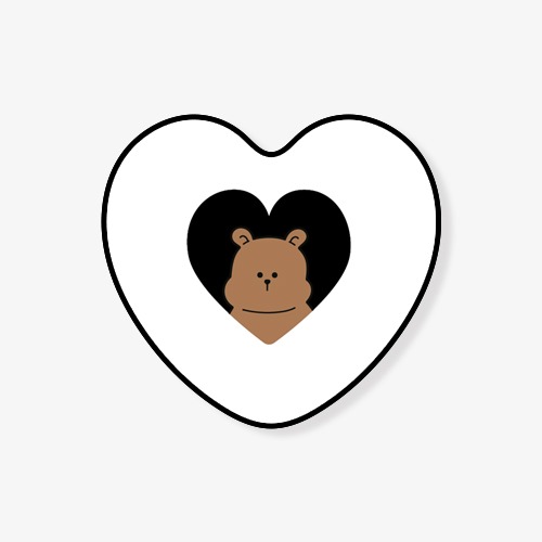 [하트모딘톡] 모딩곰 인 하트 - 화이트